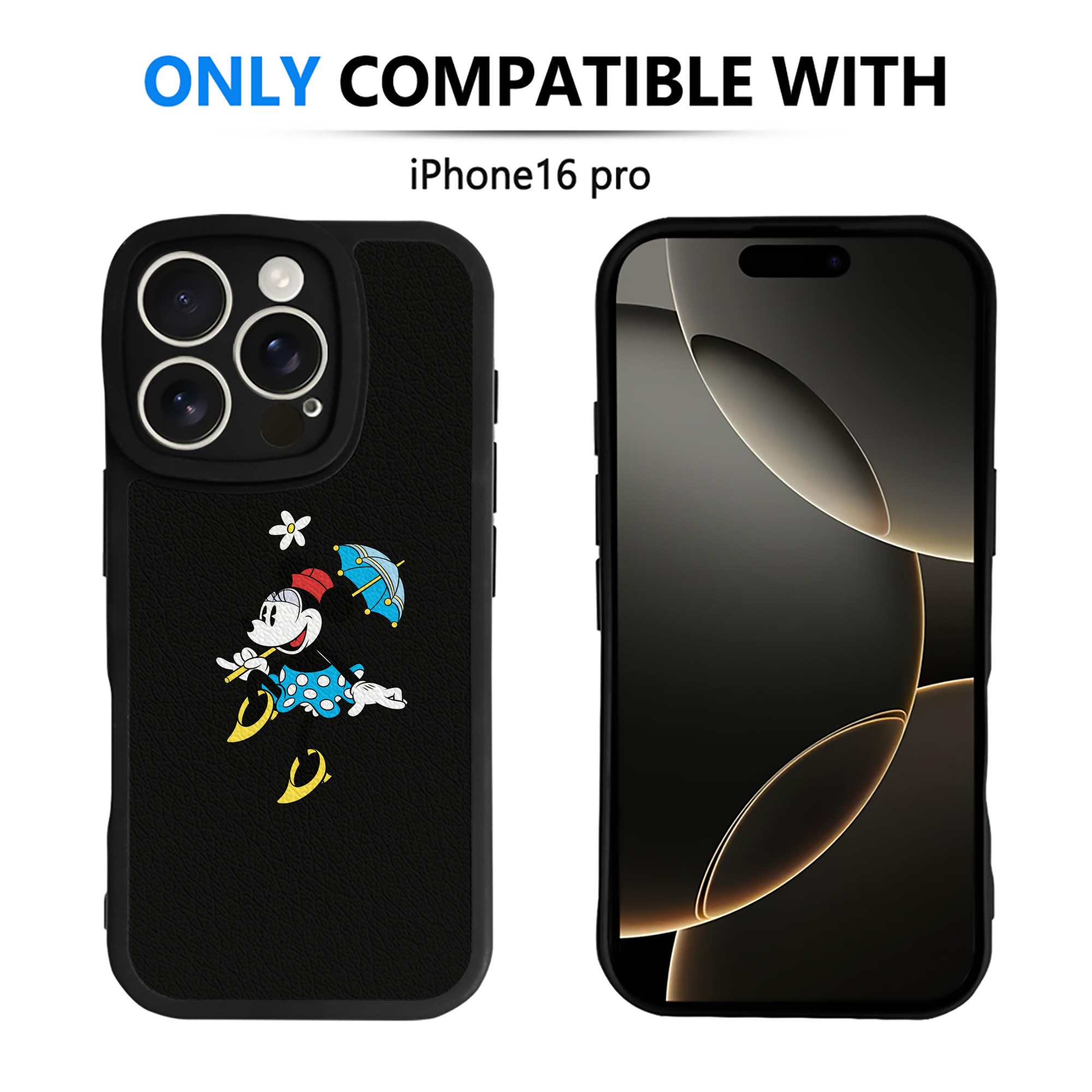 （画像用） ミッキーマウス Mickey Mouse 【iPhone 16シリーズ対応】シリコンスマホケース（レザー調） 材質：シリコン